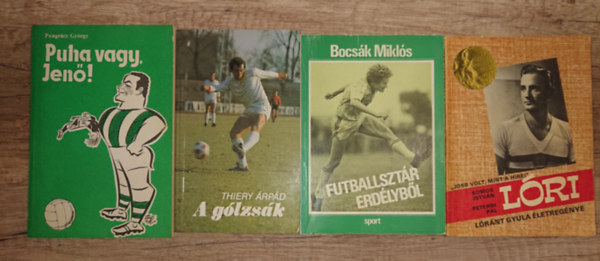 Bocs�k Mikl�s, Pongr�cz Gy�rgy, Somos Istv�n-Peterdi P�l Thiery �rp�d - 4 focival kapcsolatos k�nyv: Futballszt�r Erd�lyb�l, A g�lzs�k, Puha vagy, Jen�!, L�ri