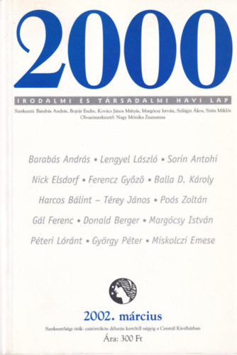 2000 Irodalmi �s T�rsadalmi Havi Lap - 2002. M�rcius