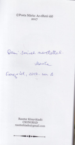 Posta Mria - Az elfut id - dediklt