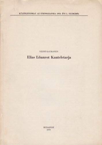 Vin Kaukonen - Elias Lnnrot Kanteletarja