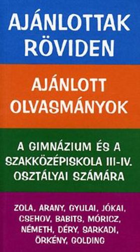 Vadai Istvn  (szerk.) - Ajnlottak rviden 2. (Zola, Arany, Gyulai, Jkai, Csehov, Babits)