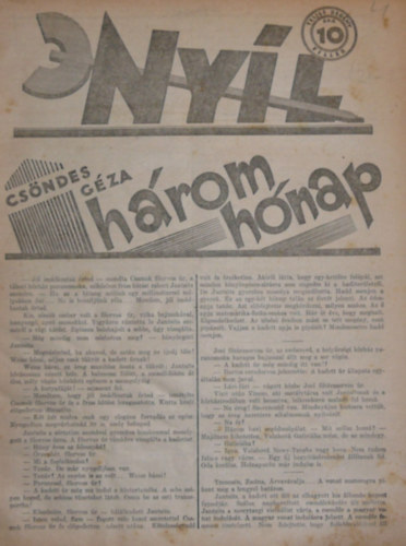 Dr. Sz�nt� Andor  (szerk.) - Ny�l I. �vfolyam 21. sz�m