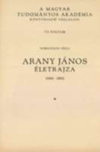 Voinovich G�za - Arany J�nos �letrajza III. 1860-1882