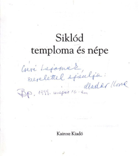 Dr. Andor Csaba Fehr Gyrgy - Sikld temploma s npe