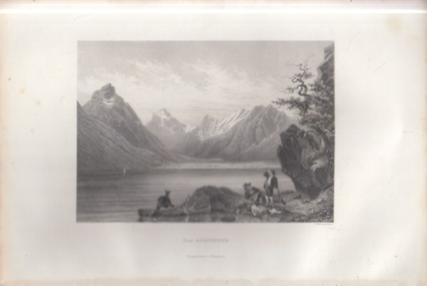 Az Achensee-t� l�tk�pe - eredeti litogr�fia (metszet)
