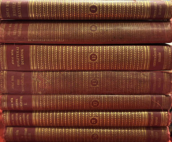 Jókai Mór - Jókai Mór könyvek 7 db (centenáriumi kiadás) (1. Erdély aranykora, 10. Szegény gazdagok, 12. Politikai divatok, 13. Mire megvénülök, 17. Fekete gyémántok I, 21. Csataképek a magyar szabadságharczból, 30. A tengerszemü hölgy)