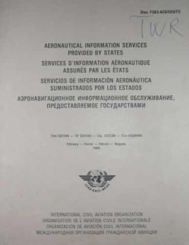 ismeretlen - Aeronautical Information Services Provided by States