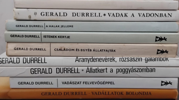 Gerald Durrell knyvcsomag (9db)   -   Vadszat felvevgppel - Hogyan ljnk amatr termszetbvrt - Vadak a vadonban - Csaldom s egyb llatfajtk - Istenek kertje - A halak jelleme - llatkert a poggyszomban - Aranydenevrek,