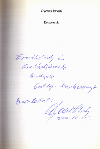 Gyenes István - Rónákon át (dedikált)