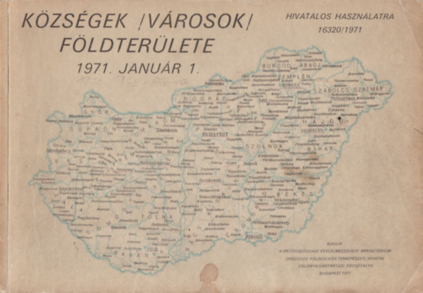 Kzsgek (vrosok) fldterlete 1971. janur 1.