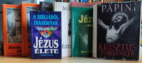 Somorjai Ádám OSB, Giovanni Papini, William G. Johnsson, Francois Mauriac, Paul Verhoeven, Ijjas Antal - 7 db Jézus élete: Jézus élete (A Bibliából diákoknak); Krisztus története; Jézus - Márk szemével; Jézus élete; Názáreti Jézus, Az ember fia; Jézus története I-II.