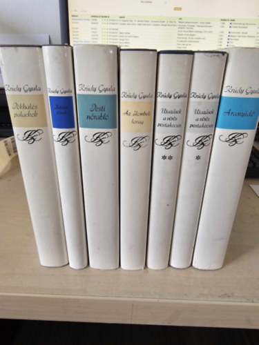 Kr�dy Gyula - 7db Kr�dy Gyula K�NYVMENT� AJ�NLAT: P�kh�l�s palackok, Palotai �lmok, Pesti n�rabl�, Az �lombeli lovag, Utaz�sok a v�r�s postakocsin I-II, Aranyid�