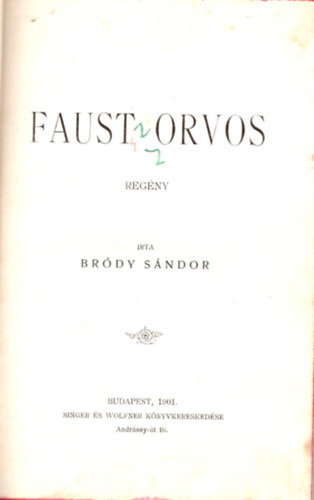 Brdy Sndor - Faust orvos