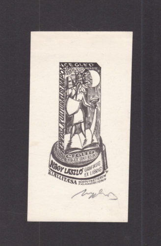 Ex Libris - Grafikus Nagy L�szl� ki�ll�t�sa Kossuth �tterem p�lmakertj�ben - Cegl�d 1971. okt. 10-20. (eredeti nyomat)