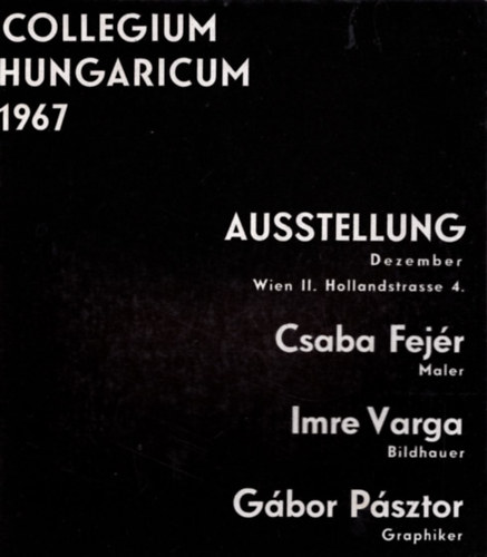 Collegium Hungaricum 1967- Killtsi katalgus ( nmet nyelv )