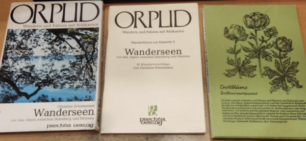 Prechtel Verlag Christine Schemmann - Orplid 2: Wandern und Fahren mit Bildkarten - Wanderseen vor den Alpen zwischen Starnberg und Murnau (16 db kpes krtya, magyarz szveggel s egy oldalas fzet, trkpekkel)