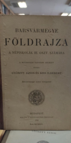 Bars vármegye földrajza a népiskolák III. oszt. számára