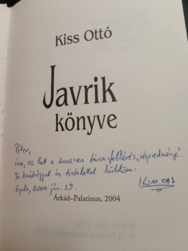 Kiss Ott� - Javrik k�nyve