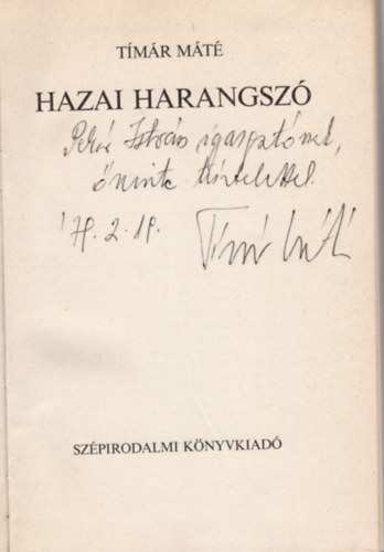 T�m�r M�t� - Hazai harangsz�- dedik�lt