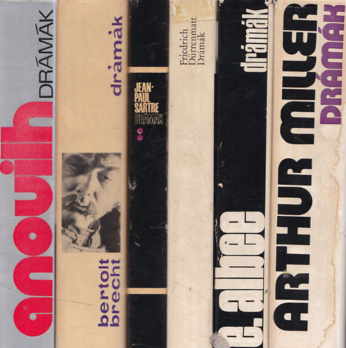 Bertold Brecht, Jean Paul Sartre, Friedrich Dürrenmatt, Edward Albee, Arthur Miller Jean Anouhil - 6 db drámakötet