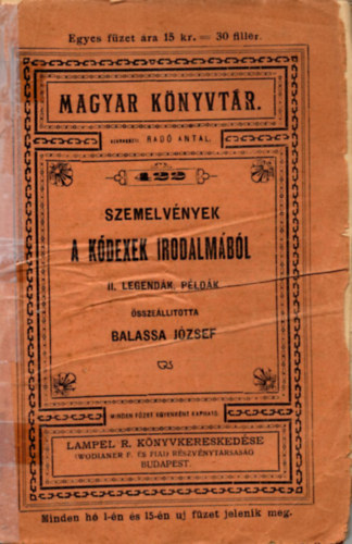 Balassa József - Szemelvények a kódexek irodalmából