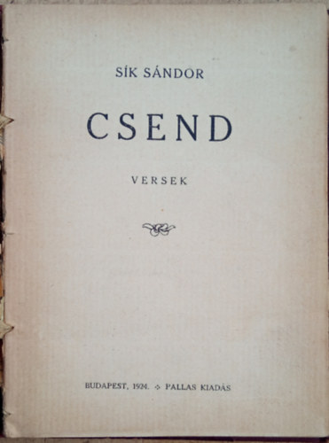 Sk Sndor - Csend - Versek