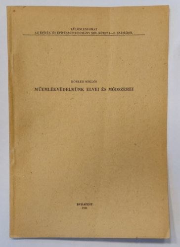 Memlkvdelmnk elvei s mdszerei (klnlenyomat)