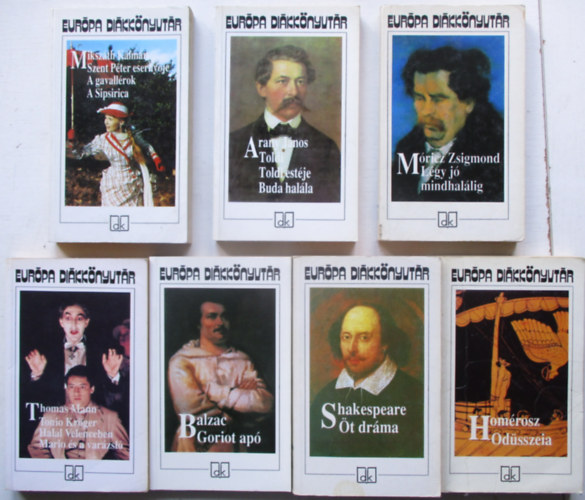 7 db az Eurpa Dikknyvtr sorozatbl (Odsszeia, t drma, Goriot ap, Lgy j mindhallig, Toni Krger-Mario s a varzsl, stb..)