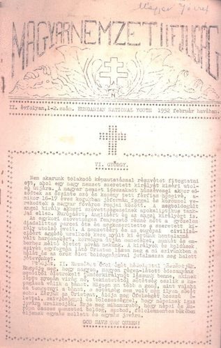 Magyar Nemzeti Ifjsg 1952/1-2. szm (Emigrns folyirat, Nmetorszgi kiads)